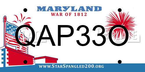 QAP33O Maryland License Plate
