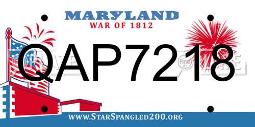 QAP7218 Maryland License Plate
