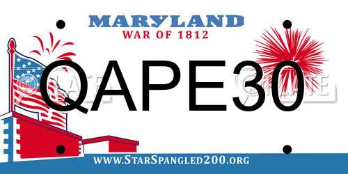 QAPE30 Maryland License Plate
