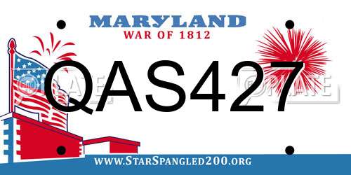 QAS427 Maryland License Plate