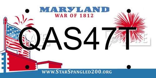 QAS47T Maryland License Plate