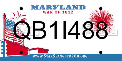QB1I488 Maryland License Plate