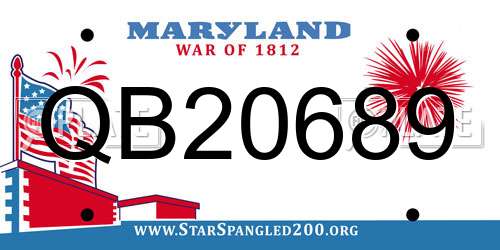 QB20689 Maryland License Plate