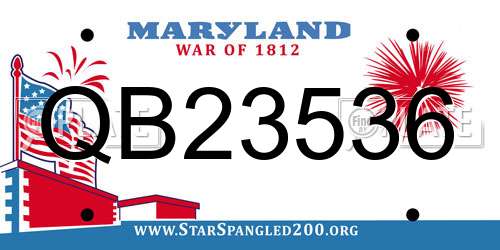 QB23536 Maryland License Plate