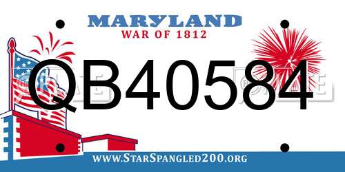 QB40584 Maryland License Plate