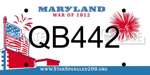 QB442 Maryland License Plate