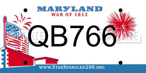 QB766 Maryland License Plate