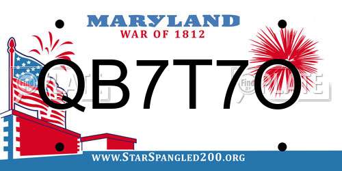 QB7T7O Maryland License Plate