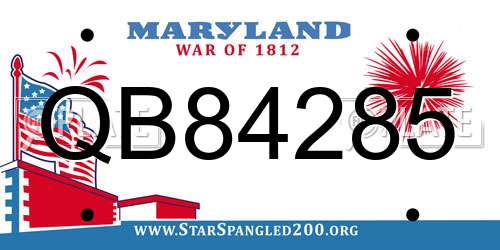 QB84285 Maryland License Plate