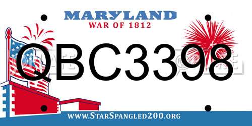 QBC3398 Maryland License Plate