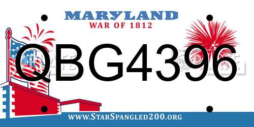 QBG4396 Maryland License Plate