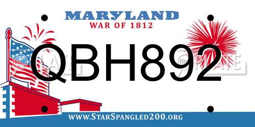 QBH892 Maryland License Plate