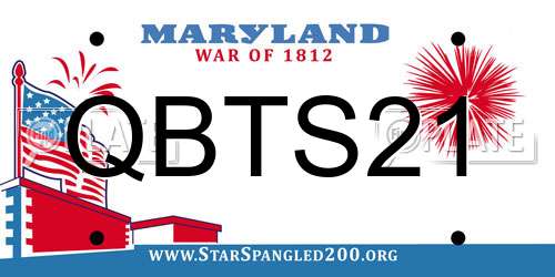 QBTS21 Maryland License Plate