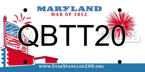 QBTT20 Maryland License Plate