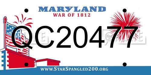 QC20477 Maryland License Plate
