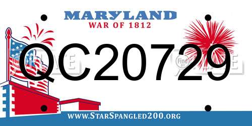 QC20729 Maryland License Plate