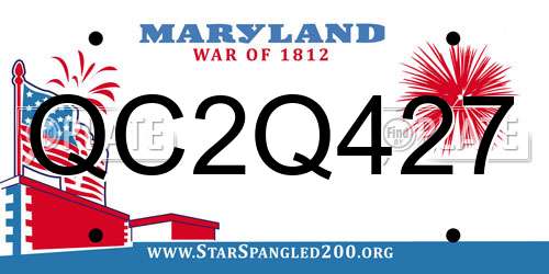 QC2Q427 Maryland License Plate
