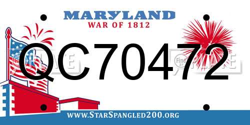 QC70472 Maryland License Plate