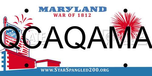 QCAQAMA Maryland License Plate