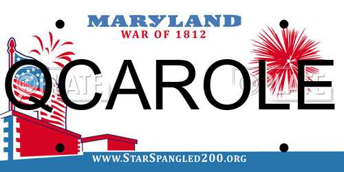 QCAROLE Maryland License Plate