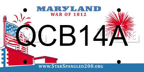QCB14A Maryland License Plate