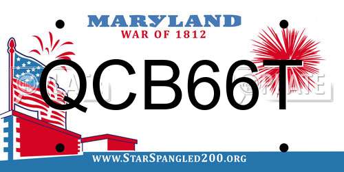 QCB66T Maryland License Plate