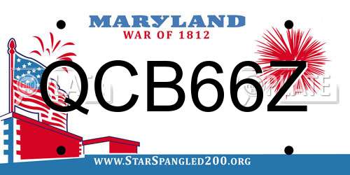 QCB66Z Maryland License Plate