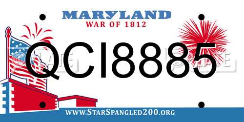QCI8885 Maryland License Plate