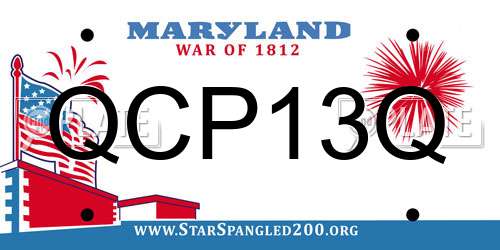 QCP13Q Maryland License Plate