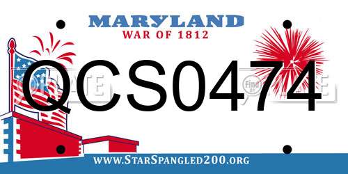 QCS0474 Maryland License Plate