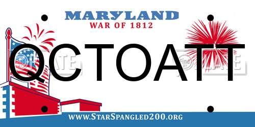 QCTOATT Maryland License Plate