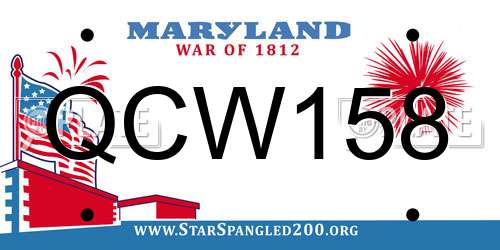 QCW158 Maryland License Plate