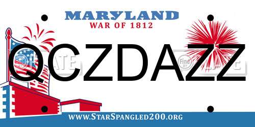 QCZDAZZ Maryland License Plate