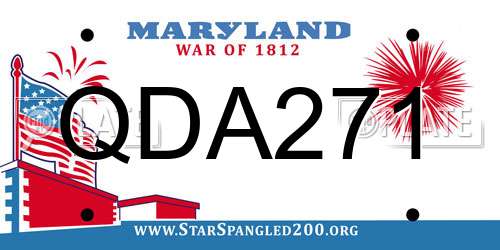 QDA271 Maryland License Plate