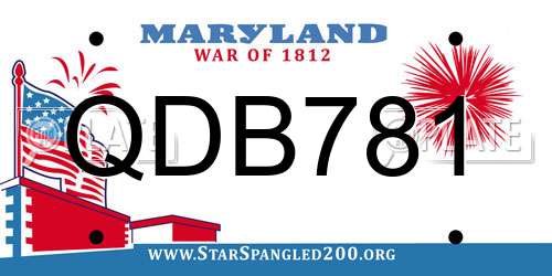 QDB781 Maryland License Plate