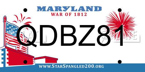 QDBZ81 Maryland License Plate
