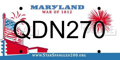 QDN270 Maryland License Plate