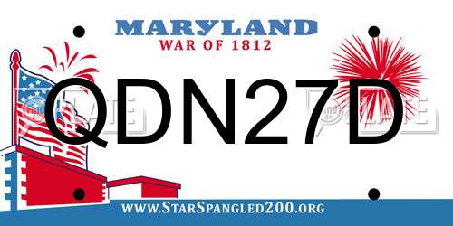 QDN27D Maryland License Plate