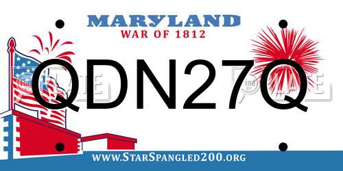 QDN27Q Maryland License Plate