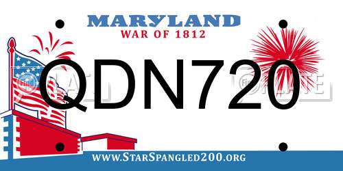 QDN720 Maryland License Plate