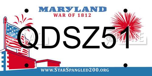 QDSZ51 Maryland License Plate