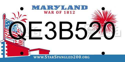 QE3B520 Maryland License Plate