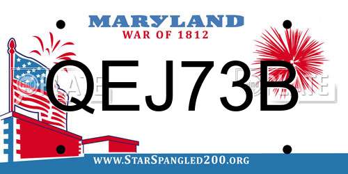 QEJ73B Maryland License Plate