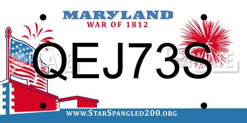 QEJ73S Maryland License Plate