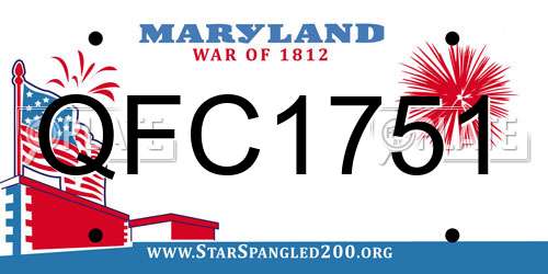QFC1751 Maryland License Plate