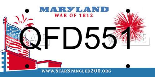 QFD551 Maryland License Plate