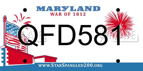 QFD581 Maryland License Plate