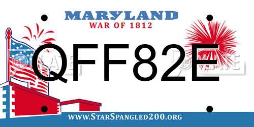 QFF82E Maryland License Plate