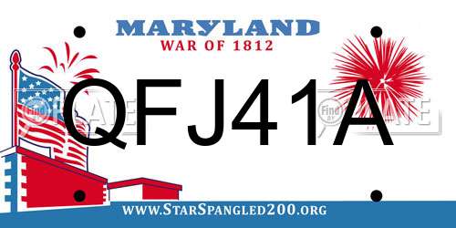 QFJ41A Maryland License Plate