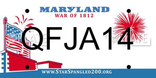 QFJA14 Maryland License Plate